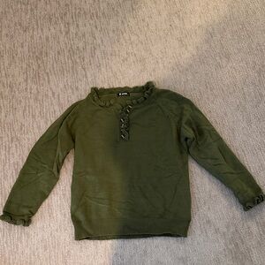 Olive Green Ruffle Sweater